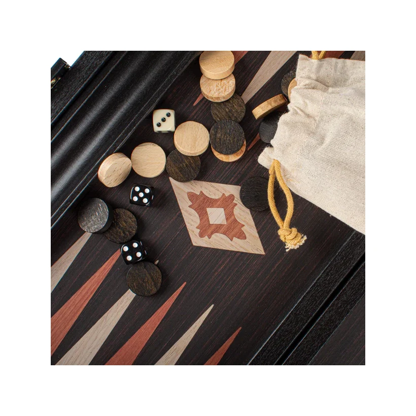 Backgammon Træ Sort/brun Manopoulos 30x20CM - Image 3