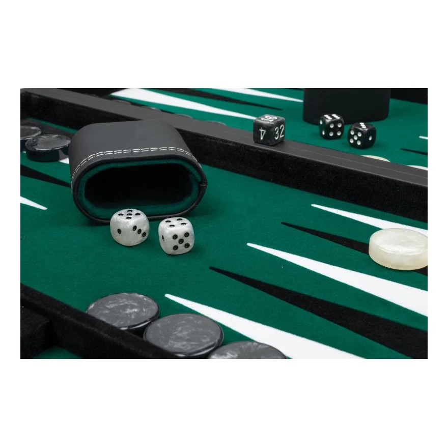 47 cm Backgammon Filt Grøn Sort/Hvid Philos 1723 - Image 2