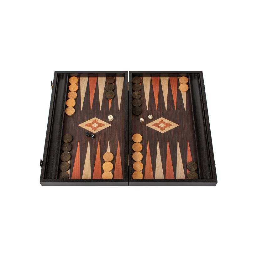 Backgammon Træ Sort/Brun Manopoulos 48x30CM