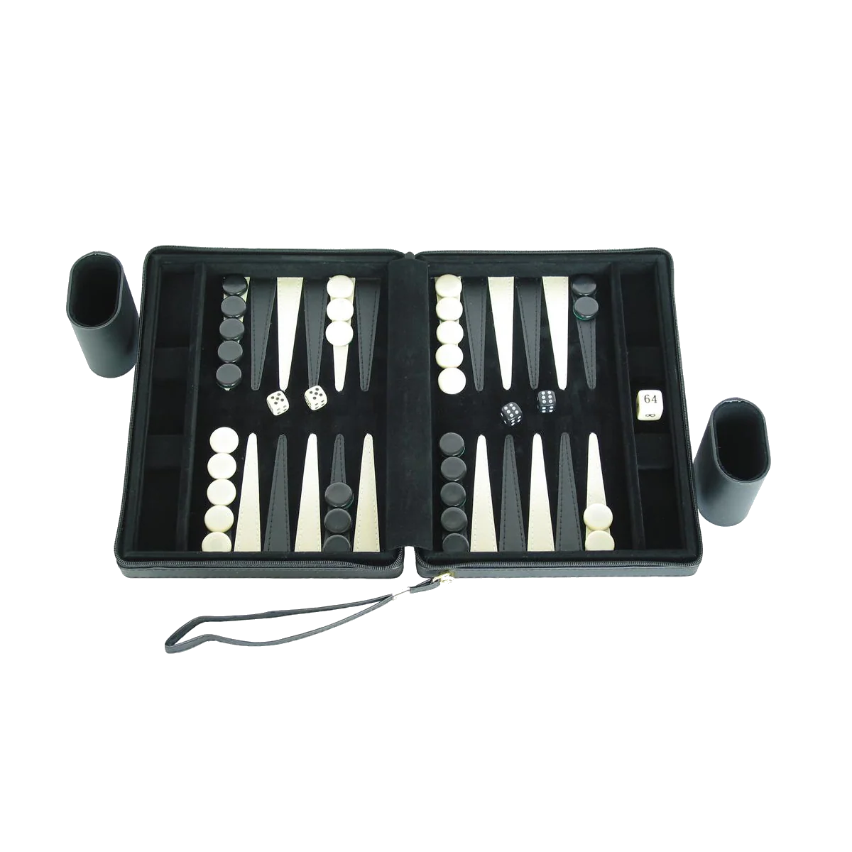 23 cm Rejse Backgammon Magnetisk Sort