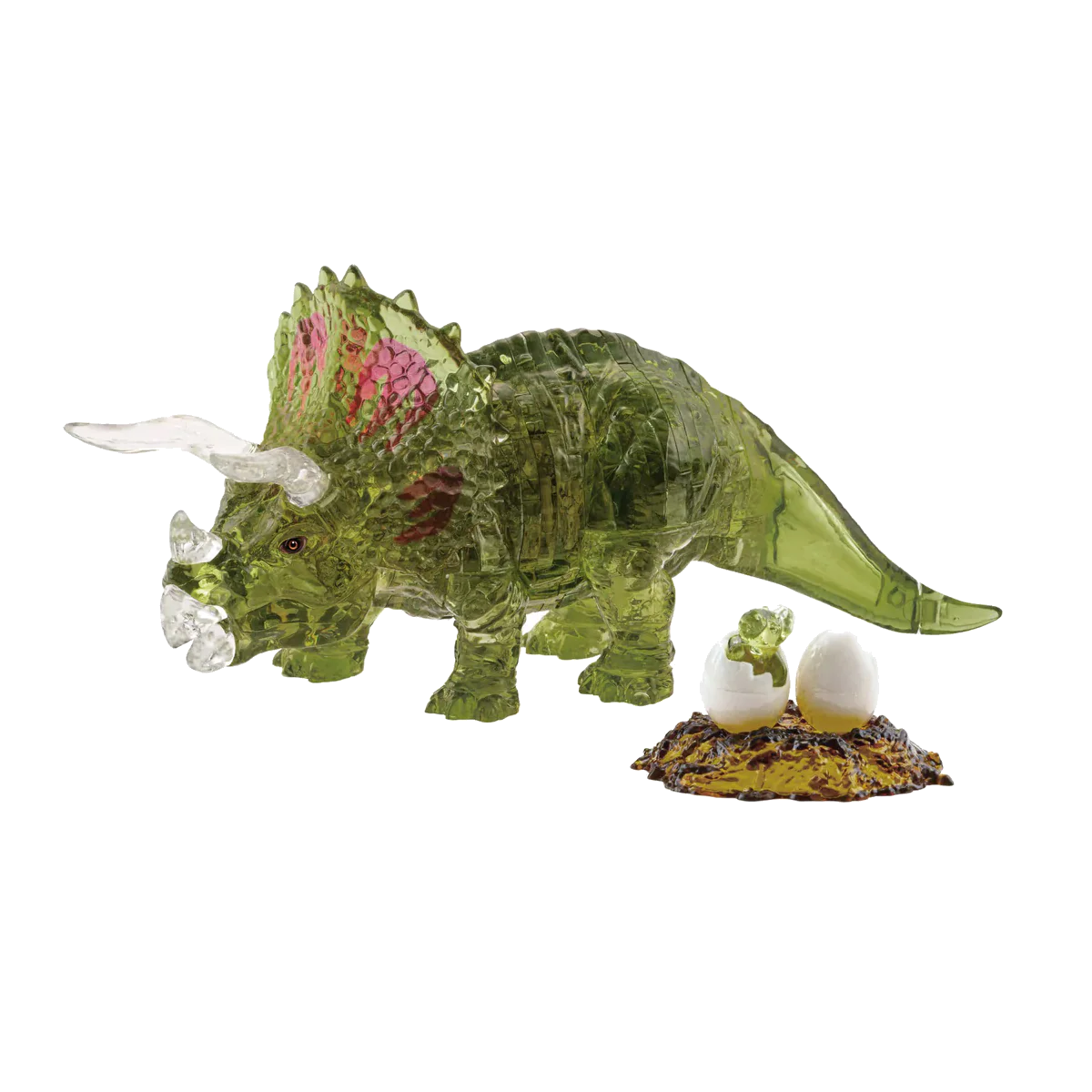 Grøn Triceratops - 3D Crystal