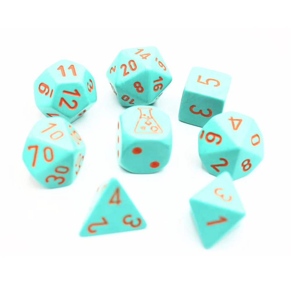 Heavy Turquoise Lab Dice rollespilsterninger