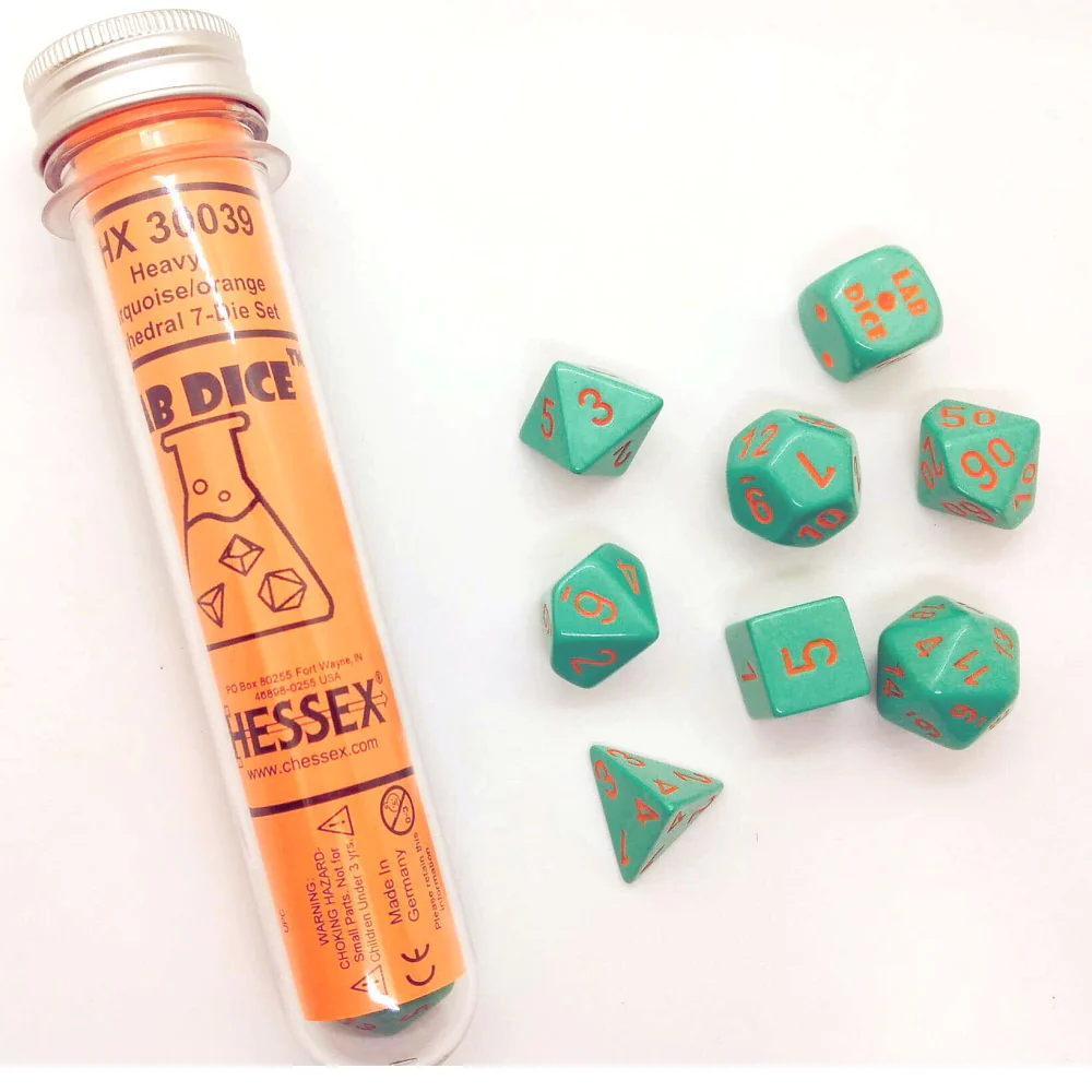 Heavy Turquoise Lab Dice rollespilsterninger - Image 2