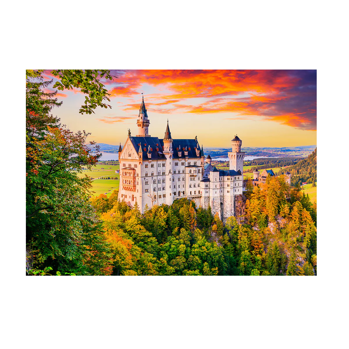 Neuschwanstein Castle in Autumn - 1000 brikker - Image 2