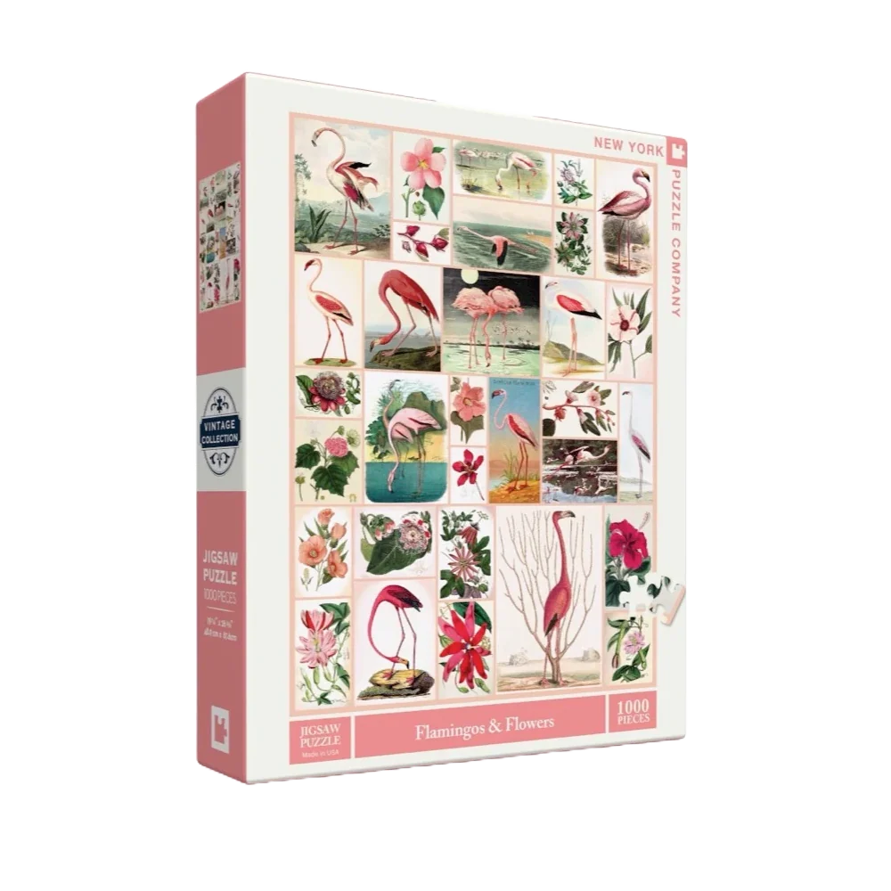 Flamingos and Flowers - 1000 brikker