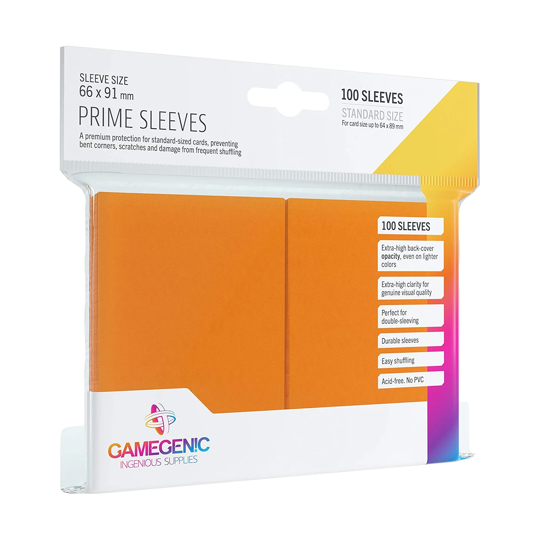 Non-Glare Sleeves Prime Orange 66 X 91 mm